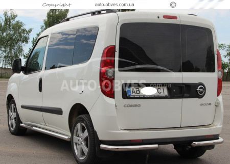 Защита заднего бампера Opel Combo - тип: углы одинарные фото 1