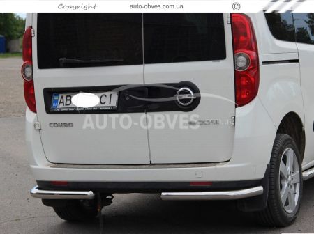 Rear bumper protection Fiat Doblo 2010-2014 - type: single corners фото 2