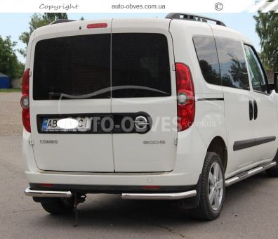 Rear bumper protection Fiat Doblo 2010-2014 - type: single corners фото 1