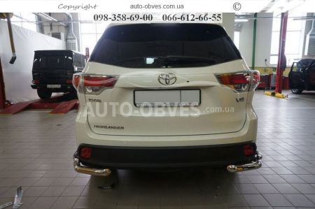 Rear bumper protection Toyota Highlander 2017-2020 - type: double corners фото 3