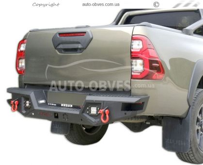 Rear power bumper for MItsubishi L200 2019-... - тип: v2 photo 1