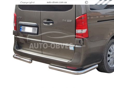 Rear bumper protection Mercedes Vito w447 L1\L2\L3 base - type: single corners фото 0