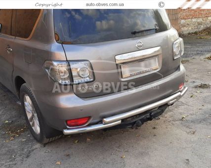 Rear bumper guard Nissan Patrol - type: cut with pipe photo 4