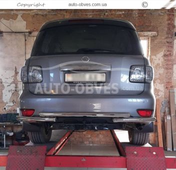 Rear bumper guard Nissan Patrol - type: cut with pipe photo 5