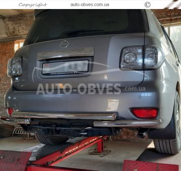 Rear bumper guard Nissan Patrol - type: cut with pipe photo 1