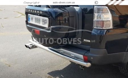 Защита заднего бампера Mitsubishi Pajero Wagon IV - тип: одинарная труба фото 1