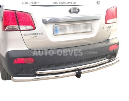 Rear bumper protection Kia Sorento 2010-2012 - type: double фото 1