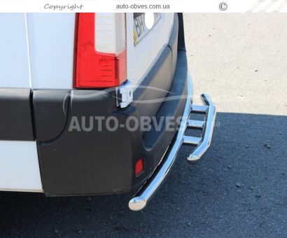 Rear bumper protection Nissan NV400, Opel Movano, Renault Master - type: tube with footrest фото 3