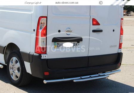 Rear bumper protection Nissan NV400, Opel Movano, Renault Master - type: tube with footrest фото 2