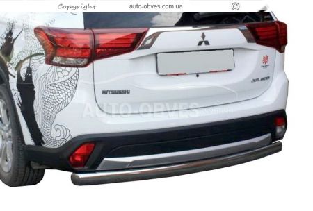Rear bumper protection Mitsubishi Outlander 2015-2020 - type: single pipe фото 0