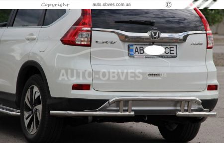 Защита заднего бампера Honda CRV 2016-2017 - тип: труба с уголками фото 3