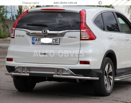 Защита заднего бампера Honda CRV 2016-2017 - тип: труба с уголками фото 2