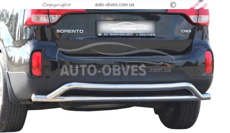 Rear bumper protection Kia Sorento Fl 2013-2016 - type: double smile фото 0