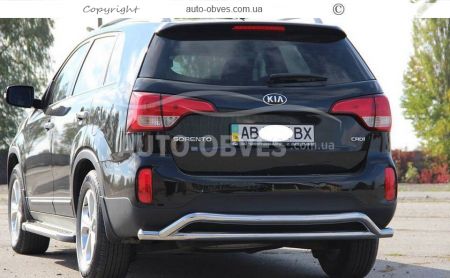 Rear bumper protection Kia Sorento Fl 2013-2016 - type: double smile фото 3