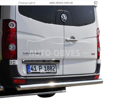 Rear bumper protection Volkswagen Crafter 2017-... - type: single pipe фото 0