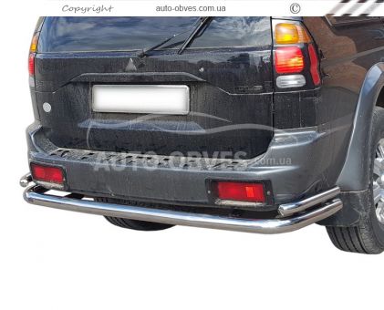 Захист заднього бампера Mitsubishi Pajero Sport 1997-2008 - тип: обведення фото 0