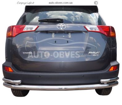 Защита заднего бампера Toyota Rav4 2013-2016 - тип: труба с уголками фото 0
