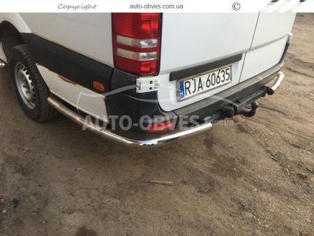 Rear bumper protection Volkswagen Crafter 2017-... L1\L2\L3 bases - type: single corners фото 3