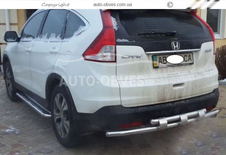 Rear bumper protection Honda CRV 2013-2016 - type: model, with plates фото 3