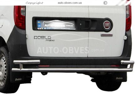 Rear bumper protection Fiat Doblo 2015-… - type: single pipe with corners фото 0