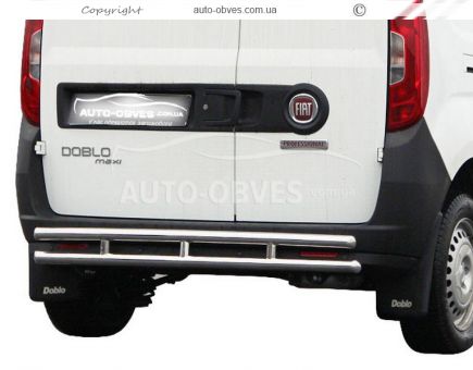 Защита заднего бампера Fiat Doblo 2015-2022 - тип: двойная фото 0