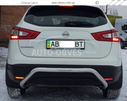 Rear bumper protection Nissan Qashqai 2018-2021 - type: U-shaped фото 1