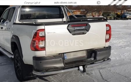 Защита заднего бампера Toyota Hilux 2020-... - тип: углы одинарные фото 1