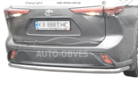 Rear bumper guard Toyota Highlander 2021-... - type: bumper trim фото 0