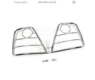 Protection of rear lights Kia Sorento 2003-2009 - type: stainless steel фото 1