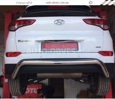 Rear bumper protection Hyundai Tucson 2019-2021 - type: U-shaped фото 1