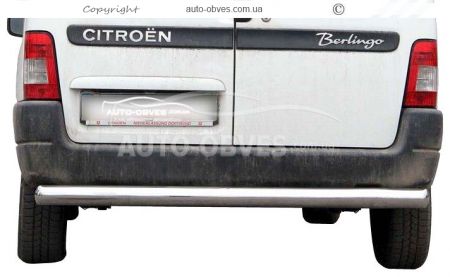 Rear bumper protection Citroen Berlingo, Peugeot Partner 2002-2007 - type: single pipe фото 0