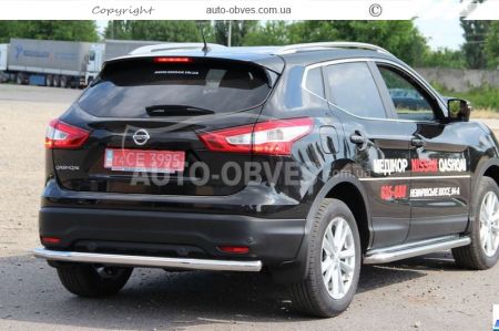 Rear bumper protection Nissan Qashqai 2018-2021 - type: single pipe фото 2