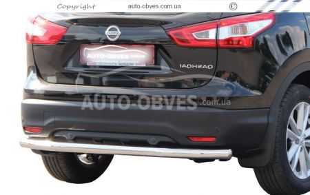 Rear bumper protection Nissan Qashqai 2014-2017 - type: single pipe фото 0