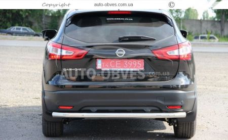 Rear bumper protection Nissan Qashqai 2018-2021 - type: single pipe фото 1