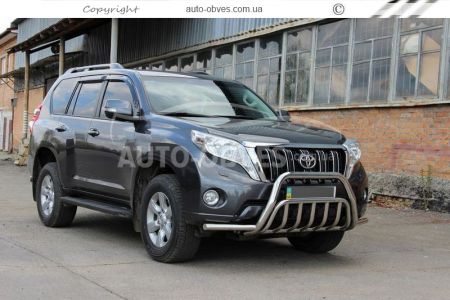 Front bumper protection Toyota Prado 2014-2018 - type: double reinforced with mustache фото 3