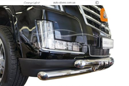 Захист бампера Cadillac Escalade 2014-2018 - тип: модельний з пластинами, під замовлення фото 0