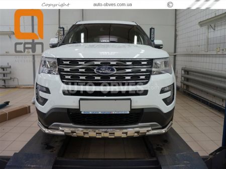 Bumper protection Ford Explorer 2016-2018 - type: model with plates фото 2