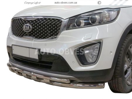 Защита бампера Kia Sorento Prime 2015-... - тип: модельная с пластинами фото 0