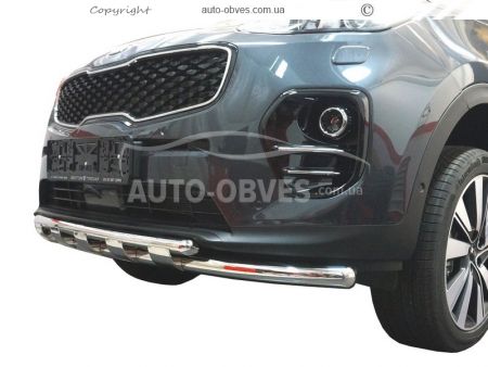 Bumper protection Kia Sportage 2016-2019 - type: model with plates фото 0