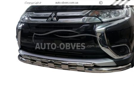 Bumper protection Mitsubishi Outlander 2015-2020 - type: model with plates фото 0