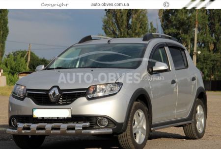 Bumper protection Renault Logan 2013-2020 - type: model with plates фото 3