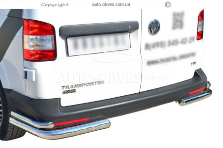 Rear bumper protector VW T5 - type: double corners фото 0