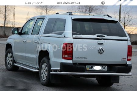 Захист заднього бампера VW Amarok 2016-... - тип: труба з кутиками фото 1