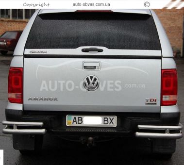 Rear bumper protection Volkswagen Amarok 2016-... - type: double corners фото 3