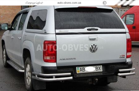 Rear bumper protection Volkswagen Amarok 2016-... - type: double corners фото 2