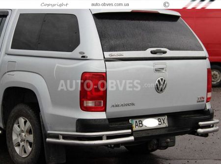 Rear bumper protection Volkswagen Amarok 2016-... - type: double corners фото 1