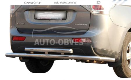 Захист заднього бампера Mitsubishi Outlander 2013-2015 - тип: подвійний вус з загином фото 0
