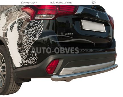 Rear bumper protection Mitsubishi Outlander 2015-2020 - type: single pipe фото 0