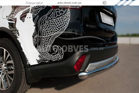 Rear bumper protection Mitsubishi Outlander 2015-2020 - type: single pipe фото 2