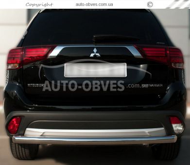 Rear bumper protection Mitsubishi Outlander 2015-2020 - type: single pipe фото 1